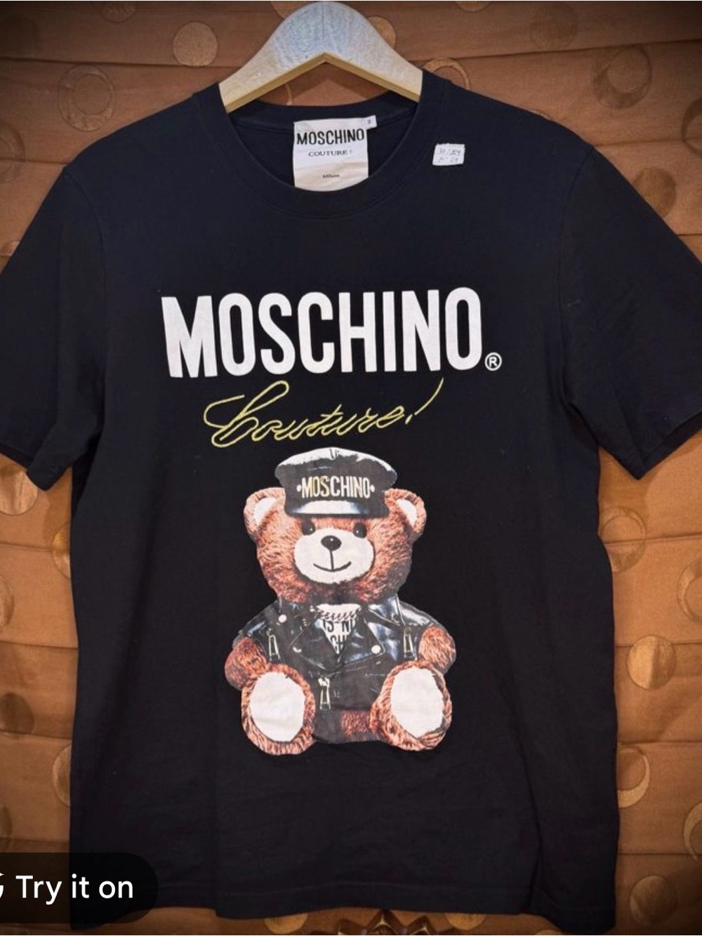 Moschino Black Teddy Logo Graphic Tee